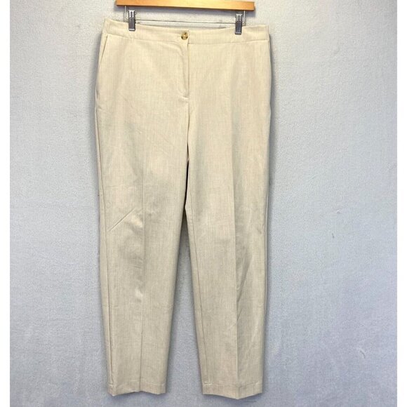 J. Jill Pants - J. Jill Straight Leg Pants Womens 10 Beige Elastic Waist Comfort Office Classic